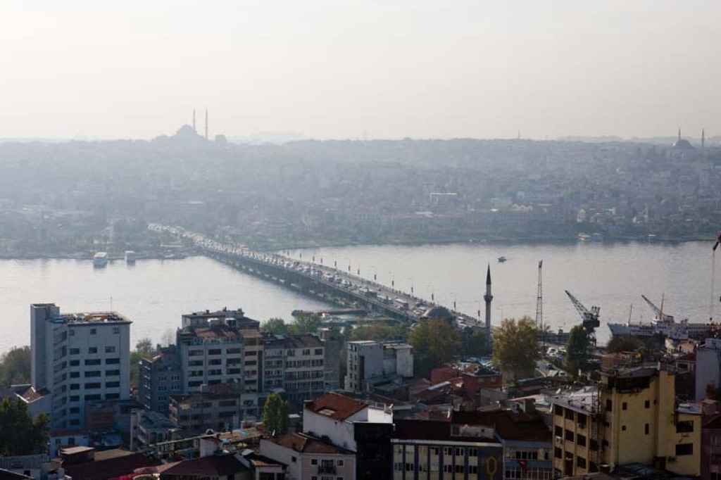 hazy istanbul from tower