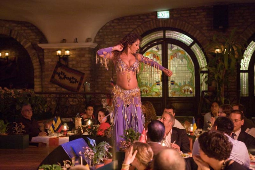belly dancer on table